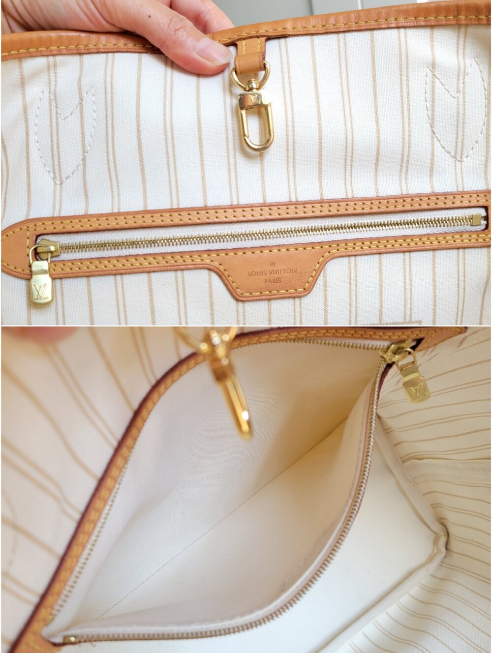💕BEAUTIFUL Louis Vuitton Tote Bag Neverfull MM Damier AZUR - Microchipped - Picture 15 of 17